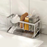 304 distributeur de pompe à savon en acier inoxydable aspiration pour évier de cuisine accessoires caddy organisateur porte-brosse éponge détachable
