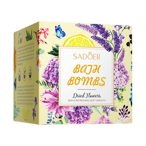 SADOER Refrescante Suavizante Hidratante Sabor Baño SPA Burbuja efervescente Flor seca Planta Aceite esencial Baño Sal <span class=keywords><strong>Boom</strong></span> Balls - Product Image 6