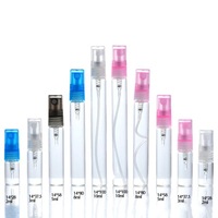 Bon marché de haute qualité 2ml 3ml 5ml 10ml petits flacons d'atomiseur de parfum échantillon bouteille en verre avec pompe de pulvérisation en plastique mini bouteilles de testeur