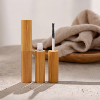 Tubes avec couvercles en bambou, applicateurs de brosse et de pinceau à lèvres, pour maquilleurs professionnels, passionnés de beauté, cosmétologues, tubes de mascara