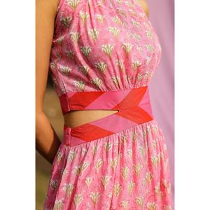 Vestido Rosa sin Tirantes para Mujer, Estilo Natural Mirage, para Otoño |   Vestido Casual de Algodón para Fiesta con Bolsillos |   Vestido de Moda Personalizable para Mujer - Product Image 4