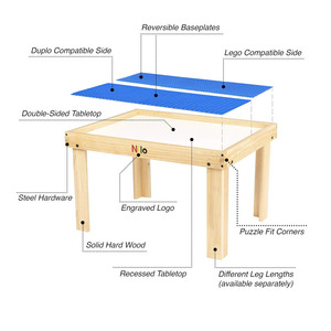 Hoạt động bảng thiết lập với 2 tương thích với cho có thể tháo rời hai mặt baseplates/Bảng/thảm <span class=keywords><strong>LEGO</strong></span> bảng mà không có lỗ - Product Image 3