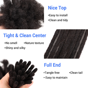 Extensions de dreadlocks en <span class=keywords><strong>cheveux</strong></span> humains naturels <span class=keywords><strong>Rasta</strong></span>, entièrement faites à la main, au crochet, avec cuticules alignées - Product Image 2