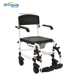 เก้าอี้อาบน้ำ 6 ล้อ พร้อมโถสุขภัณฑ์ สามารถปรับแต่งได้ - Product Image 1