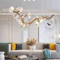 Lustres d'abat-jour en verre tout en cuivre haut de gamme personnalisés en usine VH Lampes suspendues Grand verre long tout en cuivre de luxe