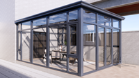Serre étanche aluminium toit triangulaire hiver jardin maison préfabriquée Lowes solarium autonome meubles de véranda