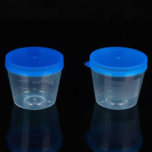 Nokang Sample Cup 40Ml <b>Plastic</b> With Lid And Scale For Urine <b>Stool</b> Collection - Product Image 2