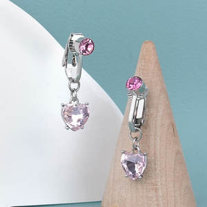 Lingchee Non <span class=keywords><strong>Piercing</strong></span> Coeur Zircon Dangling <span class=keywords><strong>Ventre</strong></span> Anneau Nouveau Clip sur <span class=keywords><strong>Ventre</strong></span> Anneau En Gros <span class=keywords><strong>Piercing</strong></span> Bijoux <span class=keywords><strong>Faux</strong></span> Nombril Anneau - Product Image 4