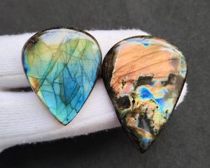 Cabochons de labradorite bleue naturelle à reflets, pierres précieuses certifiées pour la fabrication de bijoux, fournisseur en gros Inde - Product Image 3