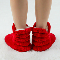 Femme Femme Femme Dames Hiver Fuzzy Rose Plush Indoor Home Anti-slipper Slipper Boots Booties With Sherpa Fleece Doublure