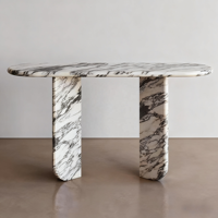Mobilier d'intérieur moderne Calacatta Viola Table console d'entrée en marbre naturel pour entrée, salon, maison, villa, décoration