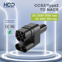 Adaptateur EV HCD 500A CCS2 Type 2 vers NACS, charge rapide DC/AC pour Tesla Model 3 Y S X Cybertruck, certifié CE FCC RoHS