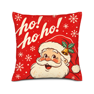 Fundas de almohada de lino de 18x18 pulgadas, estampadas por ambos lados, con diseño de Papá Noel, funda decorativa para cojín de sofá. - Product Image 3