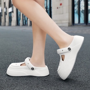 Chaussures Muller tendance pour femmes avec talon haut, sabots DIY pour femmes, sandales en peluche pour l'extérieur et la salle de bain, chaussures d'infirmière - Product Image 4