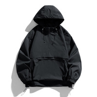 DUOLLB Vestes coupe-vent unies en nylon personnalisées Vêtements d'automne pour hommes Pullover vintage de marque Veste coupe-vent imperméable pour hommes