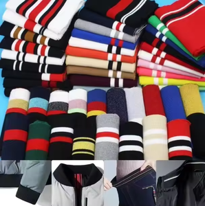 Shengqier เสื้อถักขอบคอเสื้อคอผ้าแจ็คการ์ดผ้าถักคอตตอนสำหรับเสื้อยืดโปโล - Product Image 2