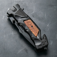 Couteau de poche pliant ultra-affûté à revêtement noir de haute qualité, manche en aluminium, lame à pointe tombante, longueur totale de 230 mm pour le bricolage et les activités de plein air