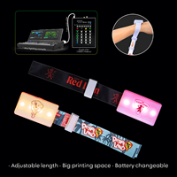 Bracelet LED pour concert, tissé, taille réglable, télécommande, 10 zones LED