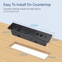 Multiprise encastrable rétractable en aluminium
