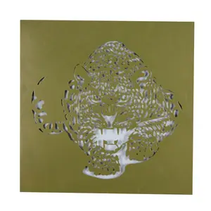 מתכת פנל לייזר חיתוך בית קיר תפאורה עם בעלי החיים בצורת דמות שחור ולבן צבע קיר תליית אמנות קישוט