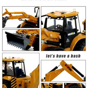 Modèle de pelle mécanique en métal moulé sous pression, modèle de chargeuse bidirectionnelle, véhicule de construction, camionnette SJY-1704, modèle statique à l'échelle 1/50 - Product Image 5