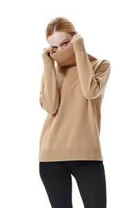 Pull à col roulé pour femme 100% laine, couleur unie minimaliste, tricot épais d'hiver, manches longues, longueur normale - Product Image 4