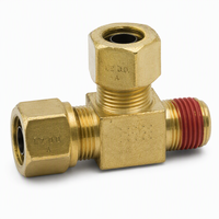 Raccord en T de compression mâle en laiton pour tube de 1/2 po DE, connecteur à trois voies, raccord en T mâle en laiton pour tube de 1/2 pouce DE