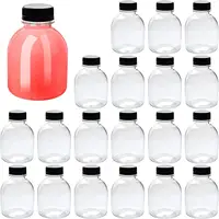 Juice 12oz/350ml Reusable Plastic Bottles Disposable Containers With Black Caps Food Grade PET Bottles For Juice Milk And Beverages
