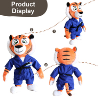Jouets en peluche mascotte, tigre doux, LOGO personnalisé, uniforme de Taekwondo Judo, 20 cm