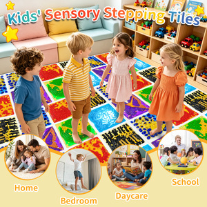 Dalles de sol sensorielles liquides texturées, tapis d'enseignement <span class=keywords><strong>Montessori</strong></span> pour les cours de cognition sensorielle préscolaire - Product Image 6