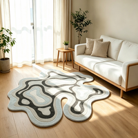Ästhetischer Freiform-Teppich mit Organischem Design, Handgetuftetes Kontur-Muster für Wohnraumdekoration