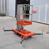 Grue à mât hydraulique électrique, plateforme élévatrice en aluminium, simple/double colonne, capacité de levage 0,5 tonne, élingue à chaîne, vitesse de levage 4-6m/min