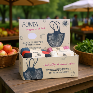 Punta Shopping Nets Paquete de 18 bolsas de compras reutilizables de algodón ecológicas - Product Image 3