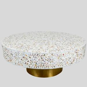 Table basse décorative en os incrusté de qualité export avec des détails artisanaux pour le style d'intérieur à la qualité et au prix d'exportation - Product Image 1