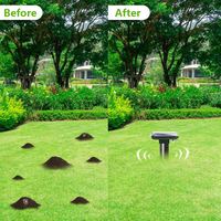 Répulsif Solaire Ultrasonique Étanche en ABS pour le Jardin et la Pelouse Contre les Taupes, les Gophers et les Serpents