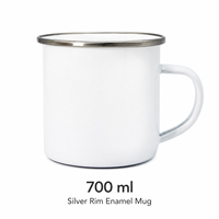 Mug en émail blanc et bleu, tasse à café en métal avec imprimé citrouille et fantôme, pour fournisseur de cadeaux en gros, ensembles promotionnels 350-700ml