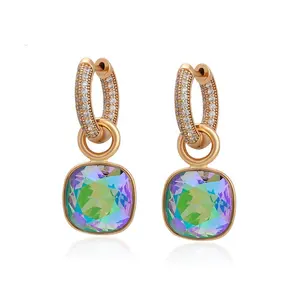 810670179 Xuping jewelry European and American style new design crystal 18K gold forest sweet wind lady earrings