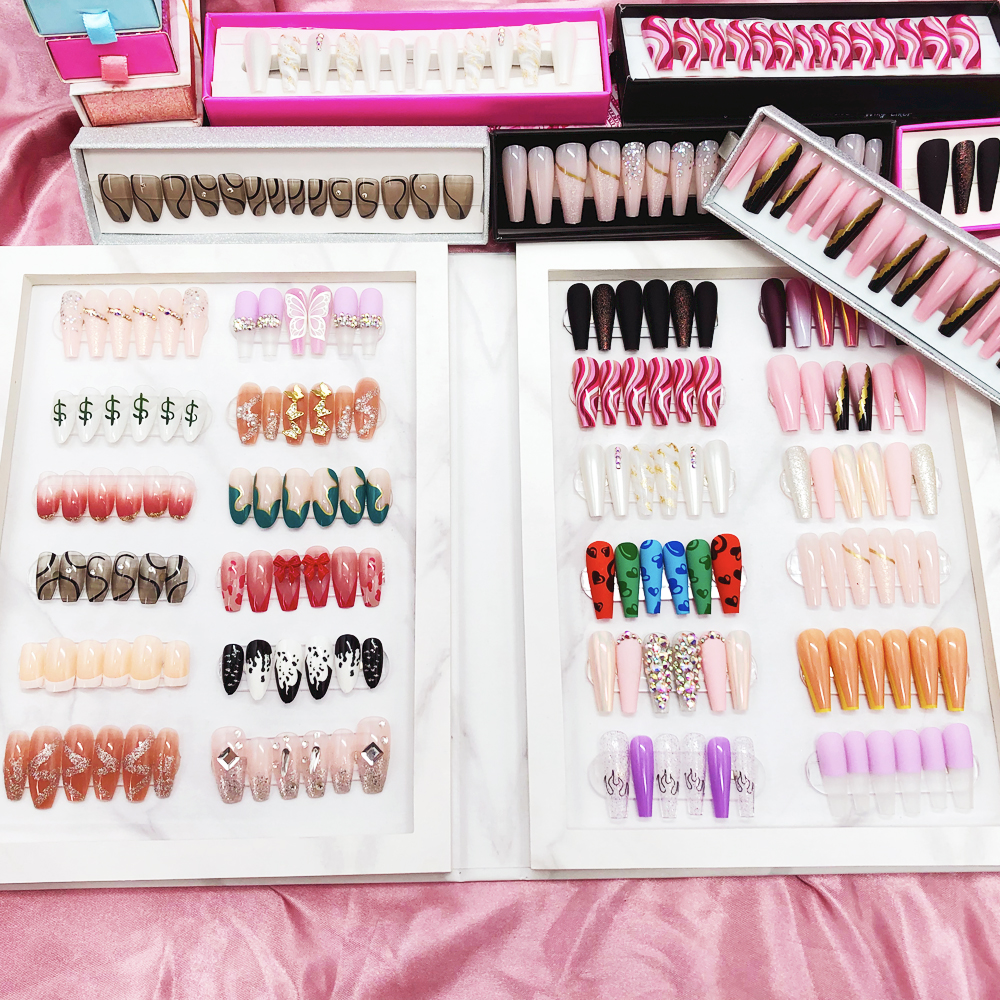 Оптовая продажа, роскошные стразы, искусственные ногти, украшения для ногтей, фирменная упаковка для ногтей