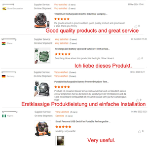 מאוורר מחנאות פלסטיק נייד עם סוללה נטענת 16000mah נטענת מתנודד אוטומטי & led תאורה לשימוש חיצוני - Product Image 4