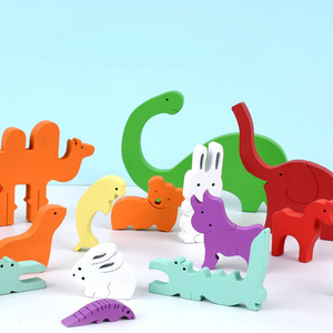 Juego Educativo de Memoria <span class=keywords><strong>Montessori</strong></span> Beiyang, Rompecabezas de Animales de Madera Ecológicos en 3D, Rompecabezas Irregular en Caja de Colores para Niños Pequeños - Product Image 6