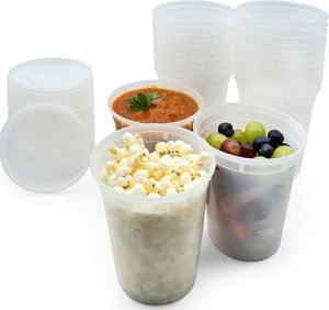 Contenants de stockage en plastique pour micro-ondes, étanches, avec couvercles hermétiques, boîte de 32 oz, récipient alimentaire - Product Image 6