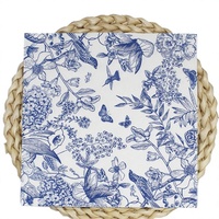 Serviettes en papier bleues et blanches à motifs floraux pour les fêtes de mariage, les baby showers, les goûters, les fêtes de jardin, les anniversaires et les célébrations du Nouvel An