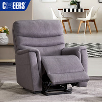 MANWAH CHEERS Fauteuil inclinable en tissu gris avec port de charge USB Fauteuil inclinable pour personnes âgées