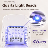Lampu UV LED Nail Art 128W Dual Zone Sensor Terbaru 2027, Pengeringan Cepat, Dapat Diisi Ulang, Profesional, Portabel, Untuk Salon dan Rumah