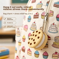 Gantungan Kunci Clicker Dessert 3D Print Kreatif, Mainan Fidget Tombol Cokelat, Pereda Stres, Liontin Klik Berkelanjutan untuk Anak-anak dan Dewasa