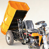 Camion benne diesel 3 roues spécifique à l'exploitation minière, capacité 3000 kg, mini-tricycle basculant à démarrage électrique pour un transport fiable dans les mines