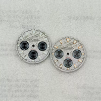 Nouvelle montre en acier inoxydable avec cadran de 29,5 mm, étanche, cadran à trois aiguilles en météorite avec luminescence verte pour mouvement VK63