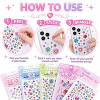 Autocollants en acrylique auto-adhésifs pour enfants, autocollants brillants en cristal et strass pour le visage, autocollants diamants colorés pour fêtes et spectacles