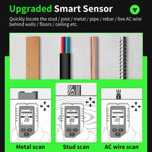 R&D New Stud Finder Wall <b>Cable</b> Wires Depth <b>Tracker</b> Metal Detector Electronic Backlit Black Green AC Wood Finder - Product Image 2