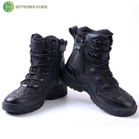 Bottes tactiques montantes à lacets pour hommes avec doublure en mesh et semelle extérieure en caoutchouc durable pour la randonnée et le travail en extérieur été/hiver